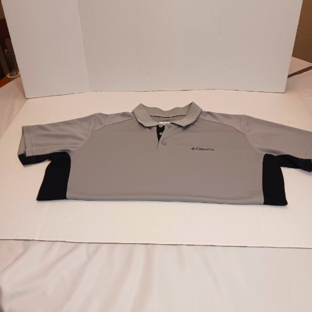 Columbia Omni shade sun protection Polo Large grey and black - Picture 4 of 5